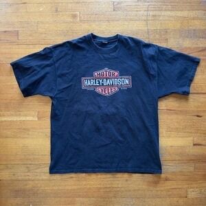 Harley-Davidson‎ T-Shirt Motor Cycles Graphic Print Short Sleeve Mens Size 2XL
